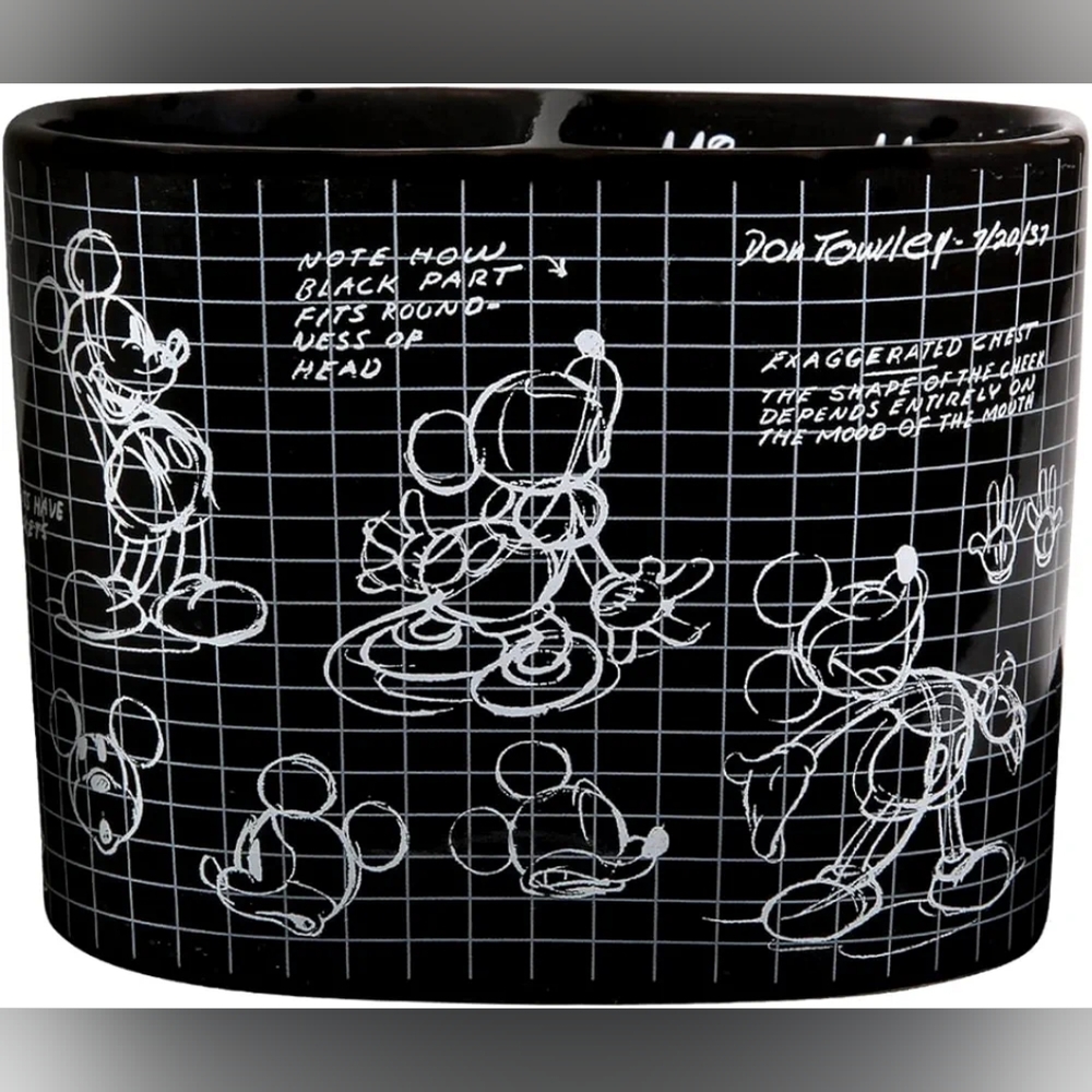 NWT Disney Mickey Mouse Zrike Black Toothbrush Holder Ceramic Sketchbook